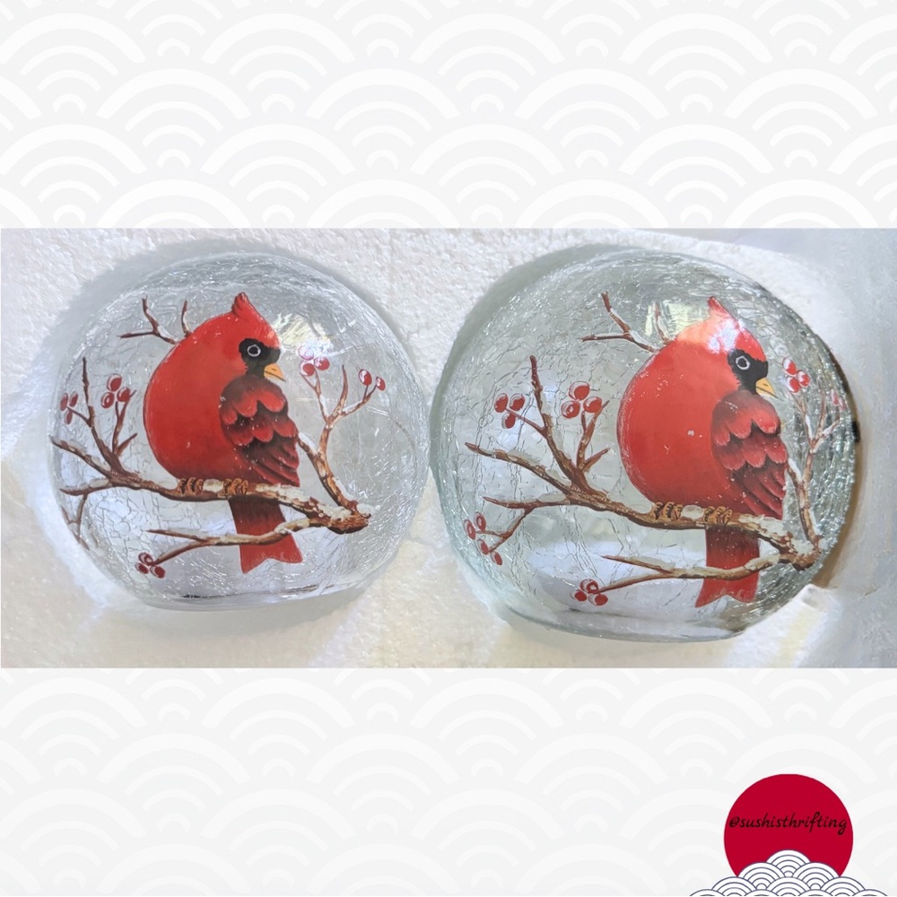 Cardinal Crackle Glass LED Light Set - Picture 2 of 9
